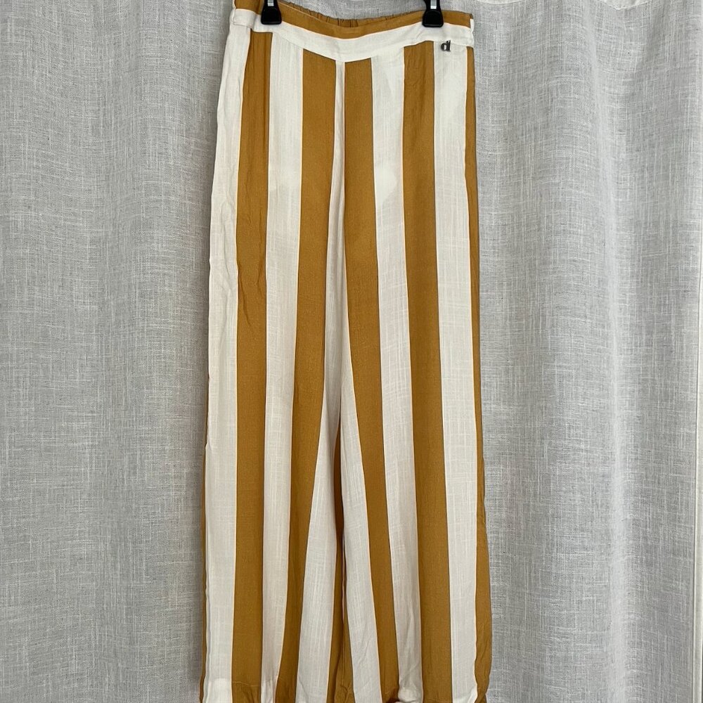 Dixie yellow stripe wide leg pants size S